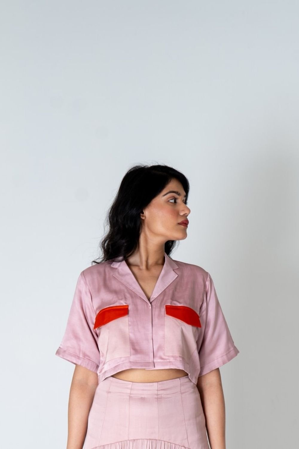 Pink-Orange Crop Top