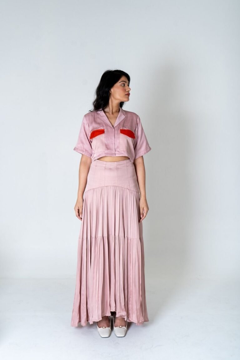 Pink-Orange Maxi Skirt Set