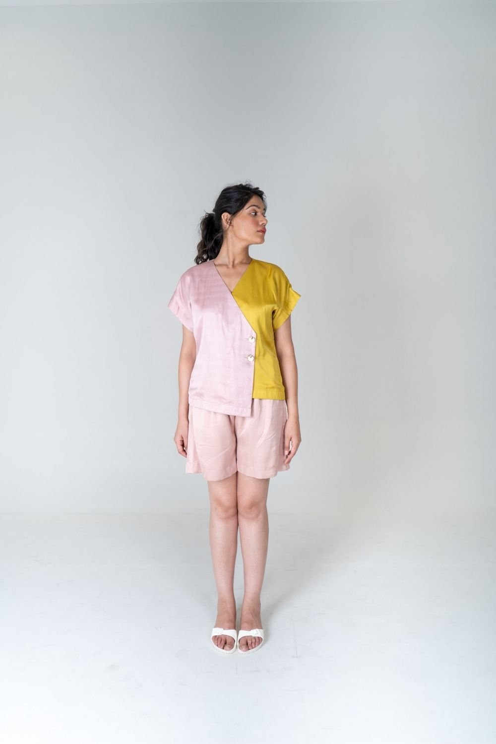 Pink-Yellow Short Co-ord
