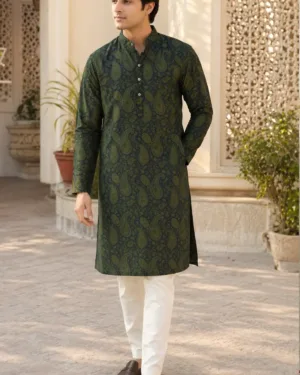 RAJAN CHANDERI KURTA NAVY 002
