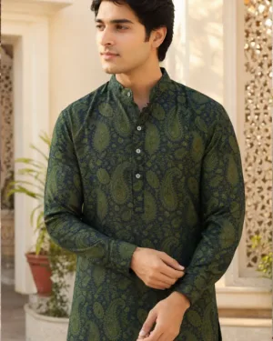 RAJAN CHANDERI KURTA NAVY 003