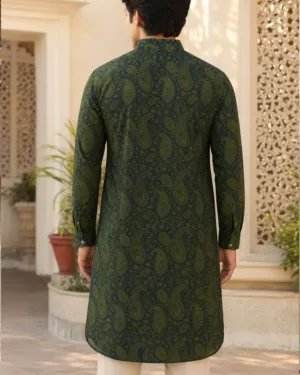 RAJAN CHANDERI KURTA NAVY 005