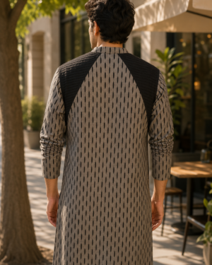 SAGA COTTON IKAT KURTA GREY 005