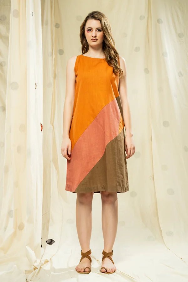 Color Blocked Earth Conscious Dress