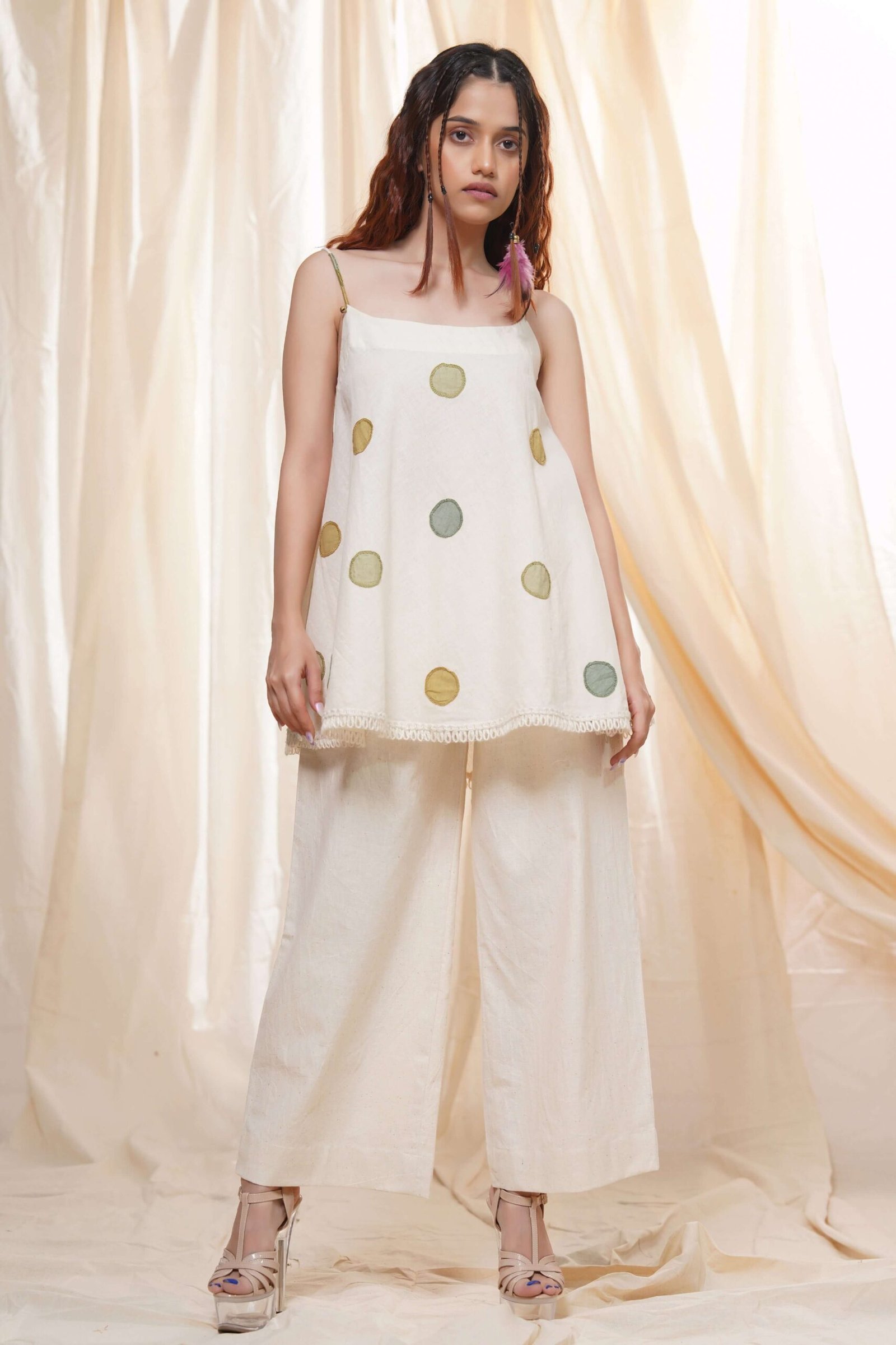 Subtle Dots Spaghetti Top - Off