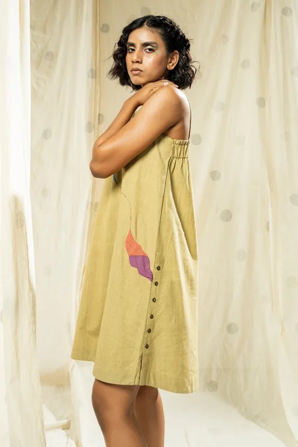 Feathered Grace Artisan Strap Dress