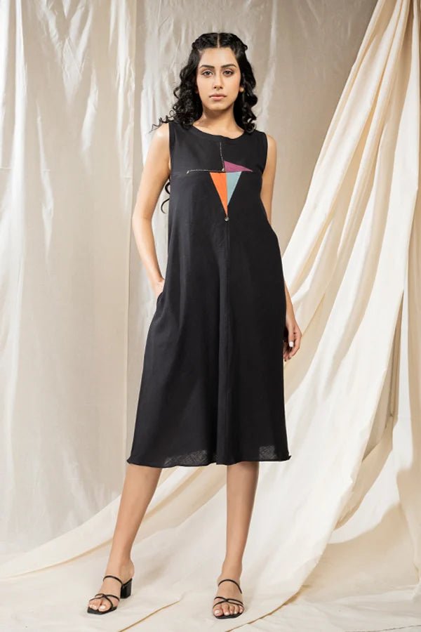 Triangular Tales Jade Black Dress