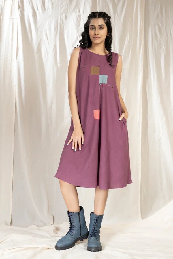 Square Symphony Sleeveless Dress