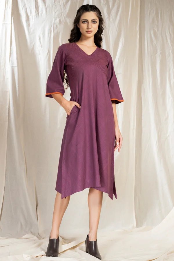 PinTuck Perfection Purple Dress