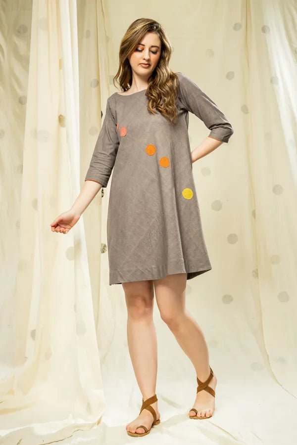 Appliqué Grace Knee Length Dress