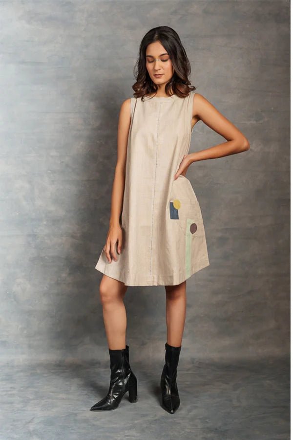 Minimalist Khadi A Line Dress with