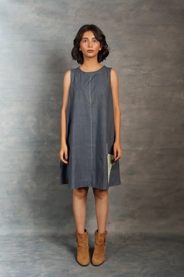 Minimalist Sleeveless Khadi Dress