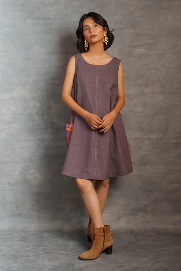 Handwoven Khadi A Line - Dusty