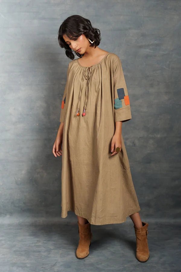 Handwoven Khadi Appliqué - beige