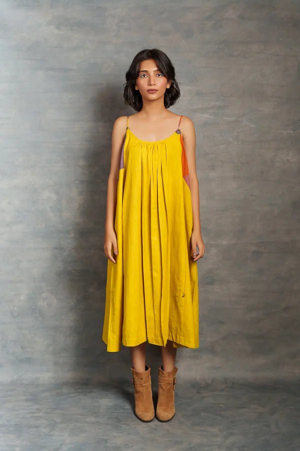 Ray & Hue Yellow Block Midi Dre
