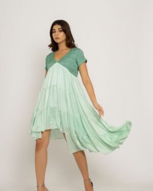 Teal TeaGreenAsymmetricalDress 2