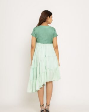 Teal TeaGreenAsymmetricalDress 5