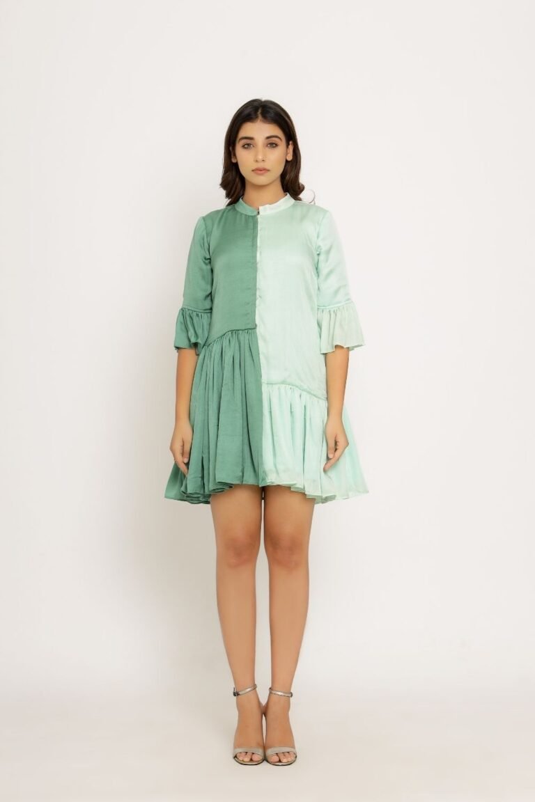 Teal Green Half & Half Dress