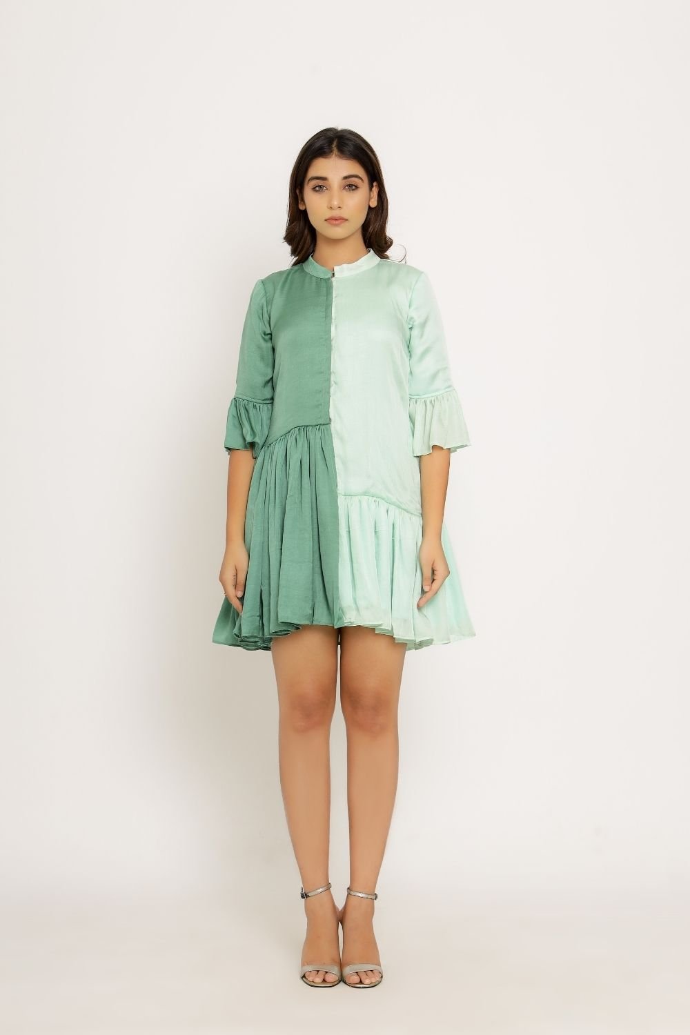 Teal Green Half & Half Dress