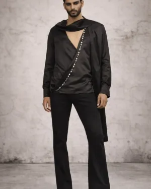 VALZ Black Satin Shirt 2