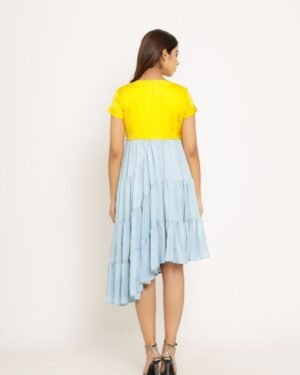 Yellow IceBlueAsymmetricalDress 5