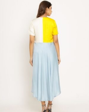 Yellow IceBlueMidiDress 2