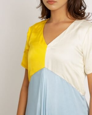 Yellow IceBlueMidiDress 6