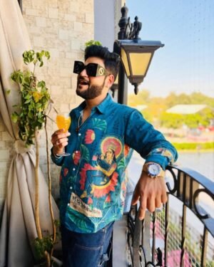 Bharat Montage Blue Luxury Designer Shirt Soft Cotton Or Pure Linen Partywear Shirt For Men 4959372 1