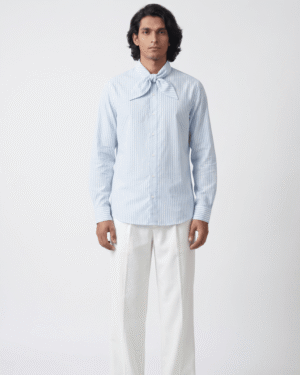 Bow Shirt Men Retro Bow Shirt Men Blue 3695766