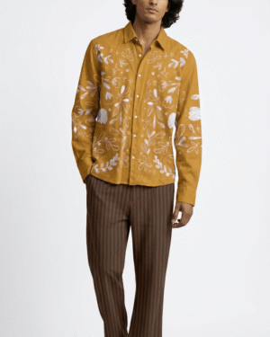 Flowerchild Full Sleeve Shirt Men Yellow Mustard Luxury Shirts For Men 9236781 1