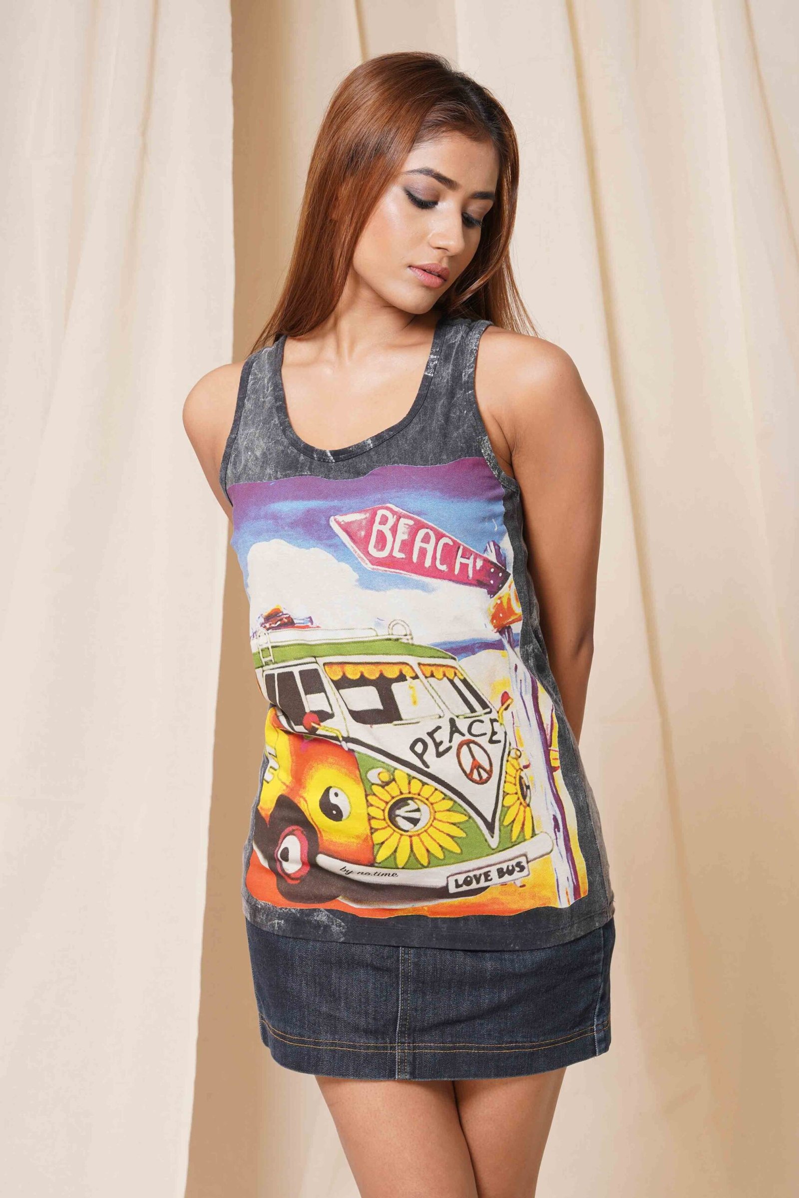Vintage Peace Bus Acid Wash Graphic