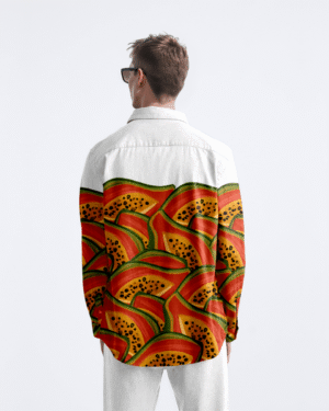 Papaya Orange Quirky Holiday Shirts For Men Available In Cotton And Linen 1831712 1