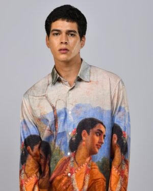 Shakuntala By Raja Ravi Varma Luxury Designer Shirt Soft Cotton Or Pure Linen Partywear Shirt For Men 2707187 1