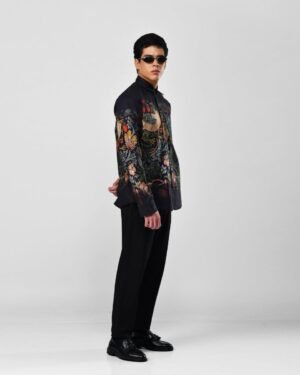 Strawberry Thief Black Party Wear Luxury Shirt For Men Now Available In Cotton And Linen 6314128