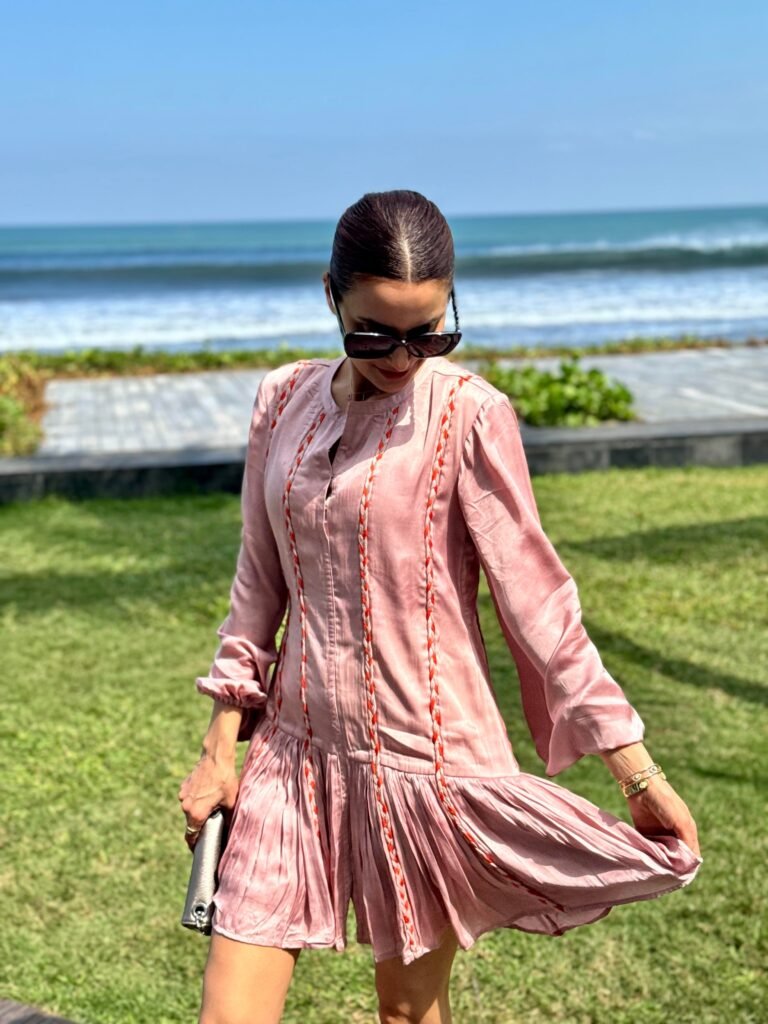 Pink-Orange Gather Dress