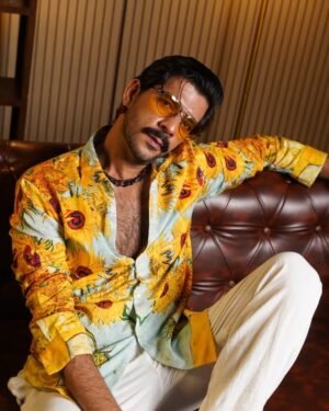 Yellow Sunflower Luxury Party Shirts For Men 5345560
