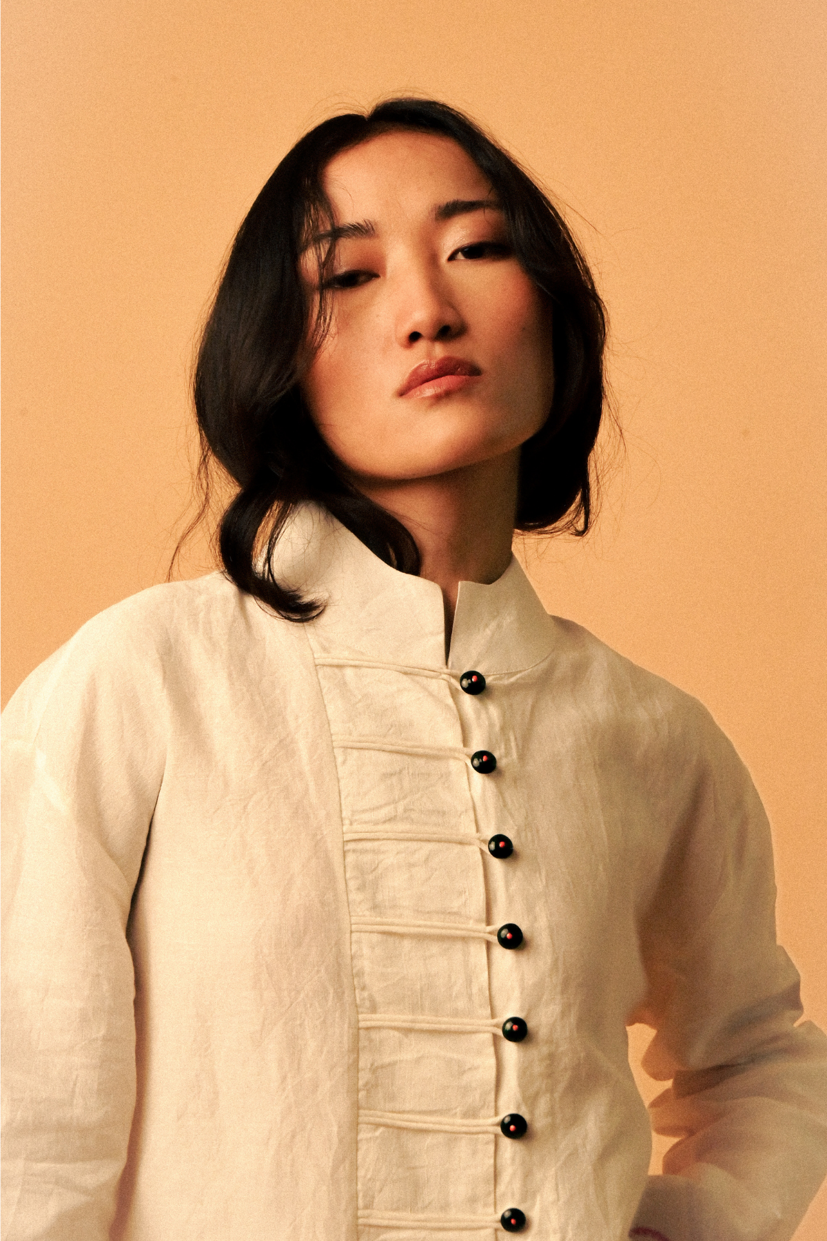 Cigar Cotton-Linen Blouse