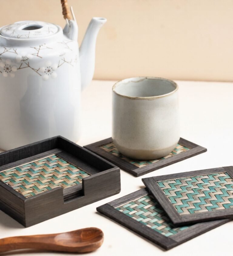 Handwoven Bamboo Coaster Set