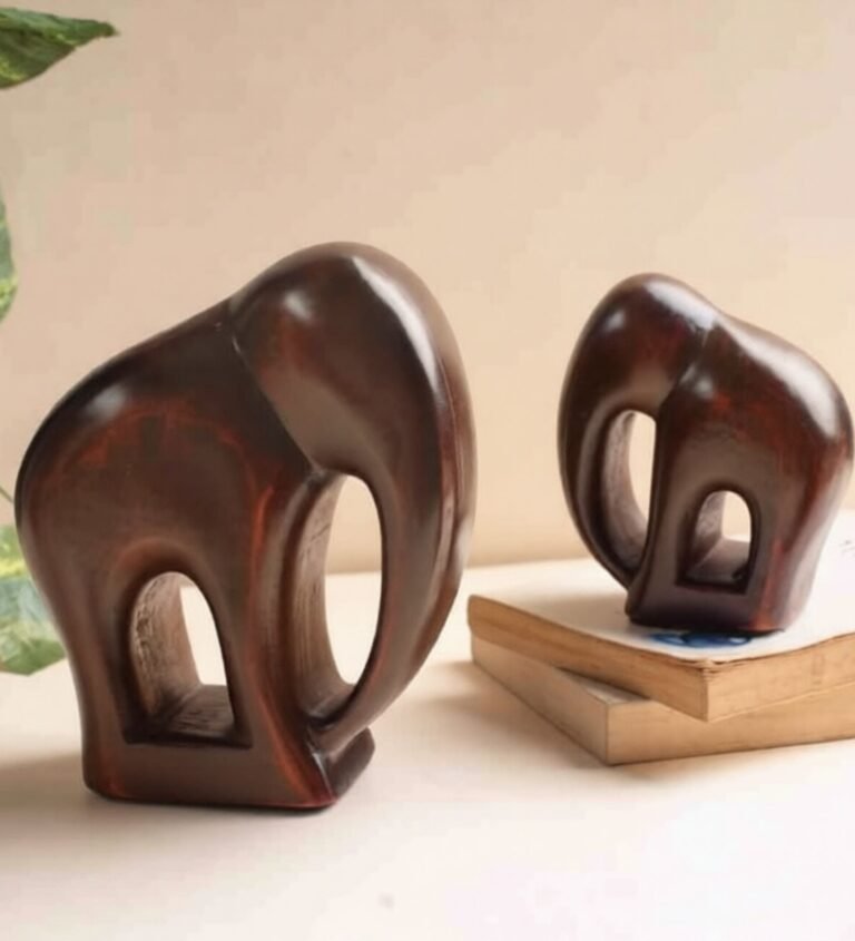 Mango Wood Elephant Pair