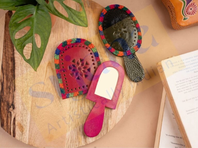 Vegan Leather Hand Mirror
