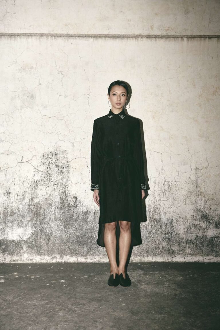Black Canvas Shirt Dress