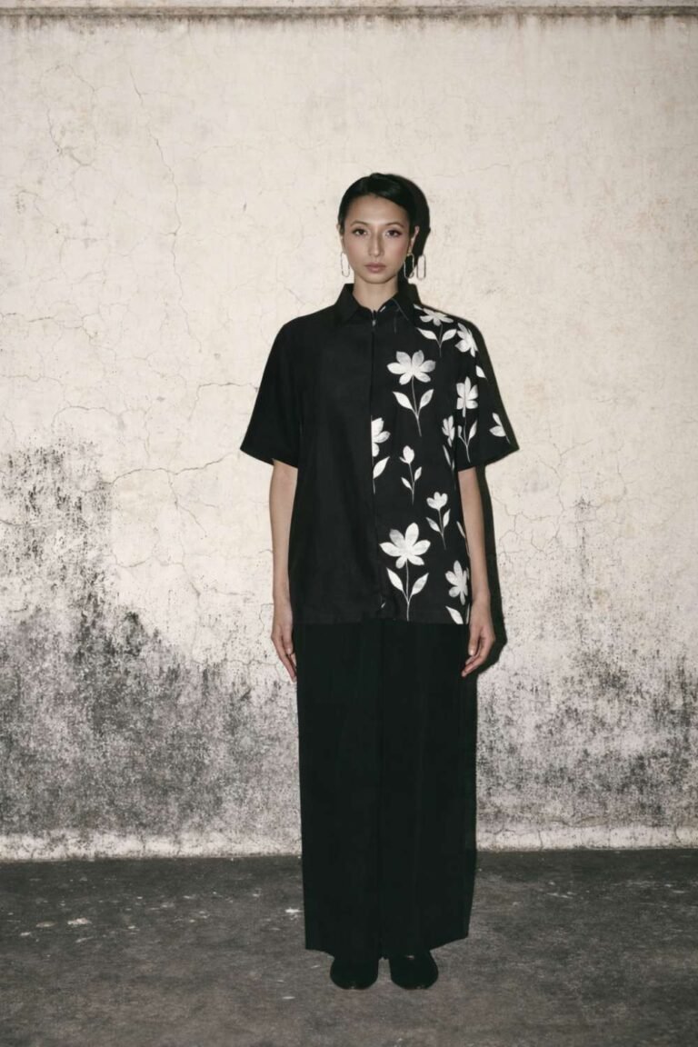 Black Canvas Shirt Set