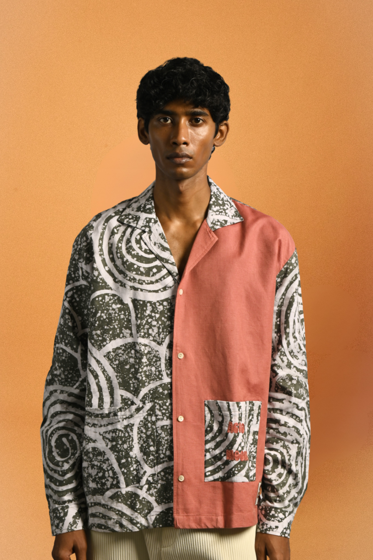 African Batik Linen Shirt I