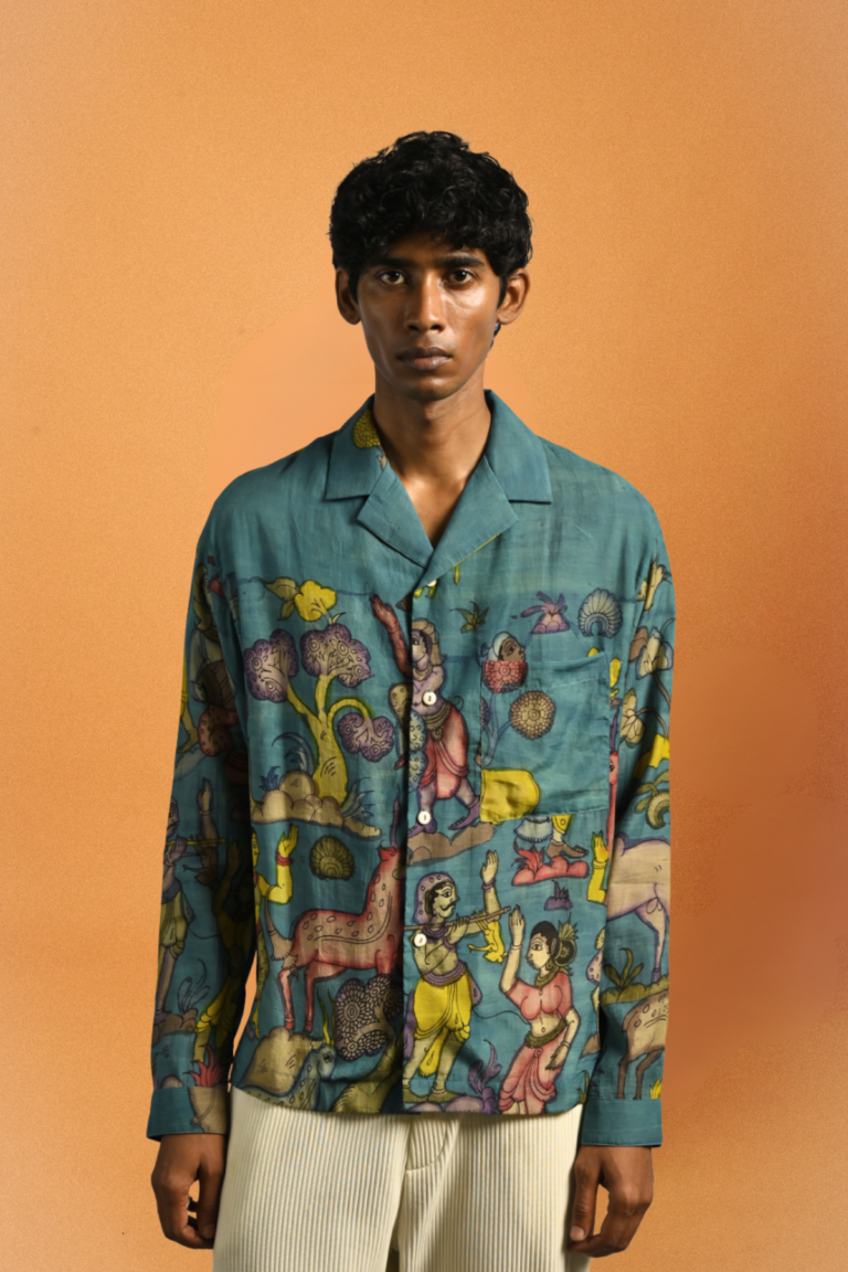 Nilgiri Kalamkari Amber Shirt
