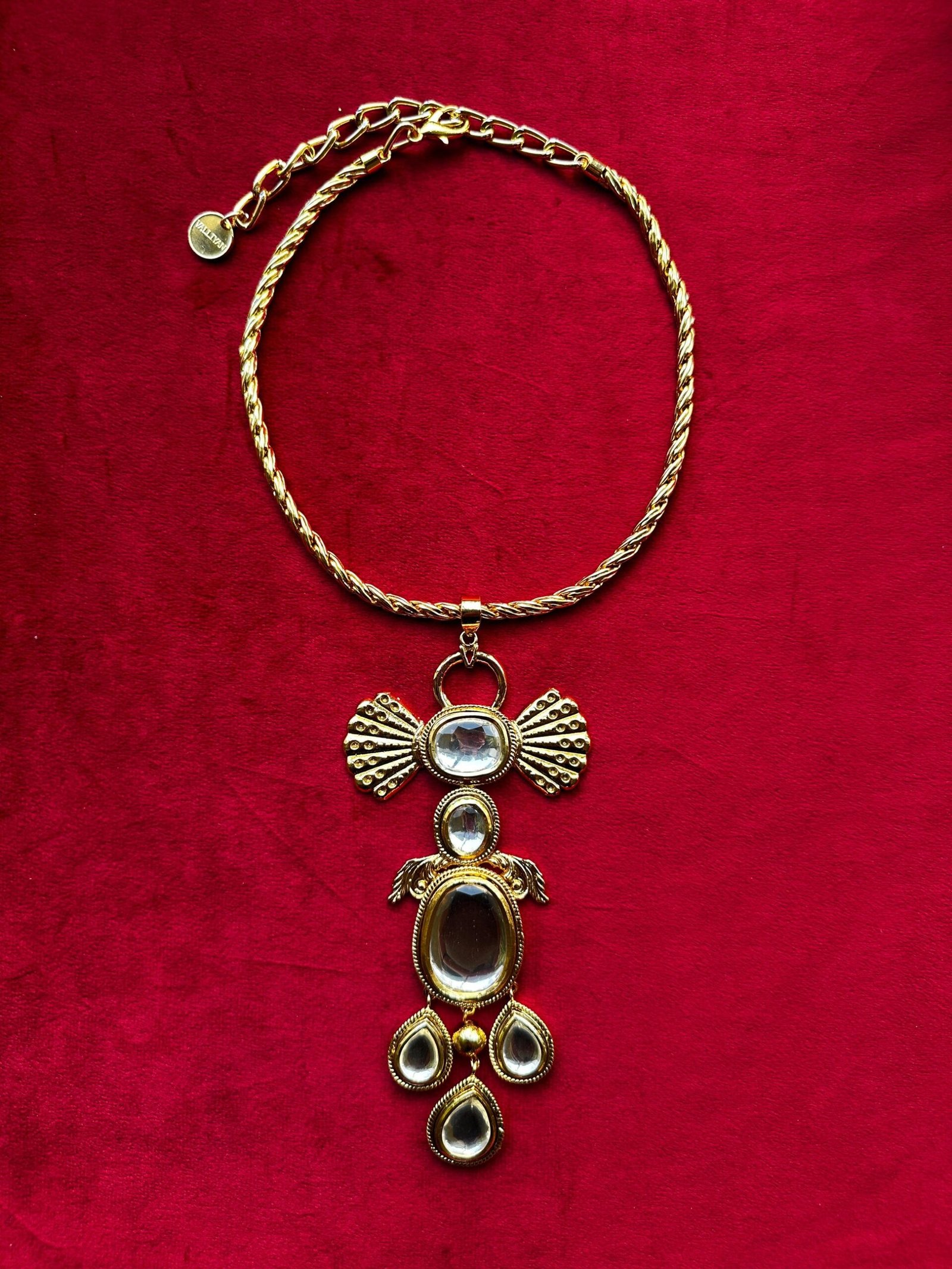 Polki Angle Wing Necklace