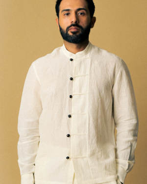 acid moons cigar shirt white closeup