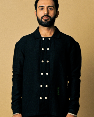 acid moons eclipse shirt black closeup