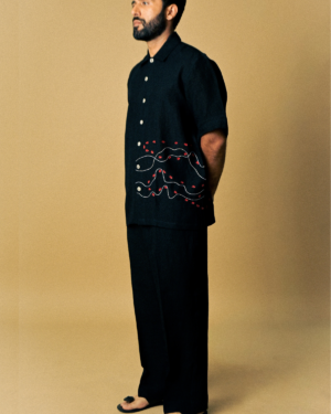 acid moons holiday shirt ant embroidery black 3 4