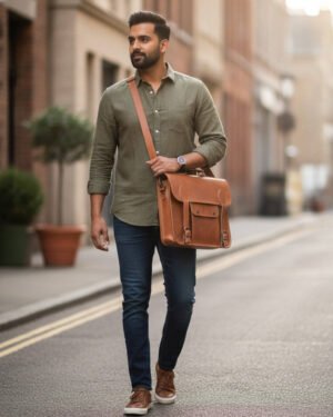 laptop bag pocket strap 2 button pradeep natural 03