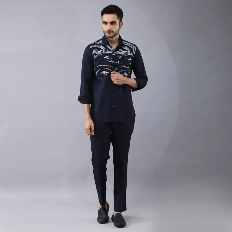 Abstract placement printed shirt